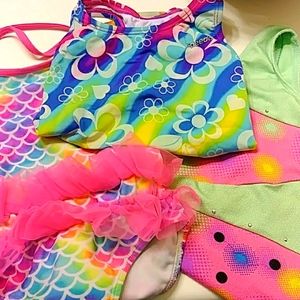 Lot of 3 girls swimsuits Size 5-6 Speedo, Wonder Nation,  Danskin